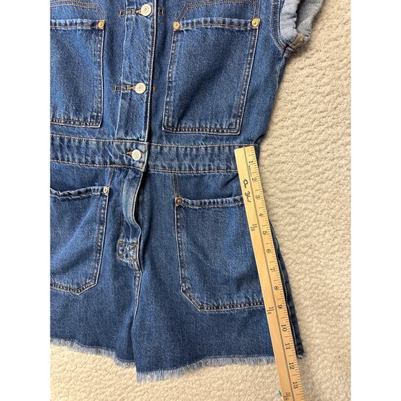 We The Free Womens Denim Shortalls Romper Size XS - Picture 2 of 9